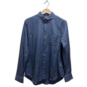 Ben Sherman Men Button Down Shirt M Long Sleeve Blue Pointed Collar 100% Cotton